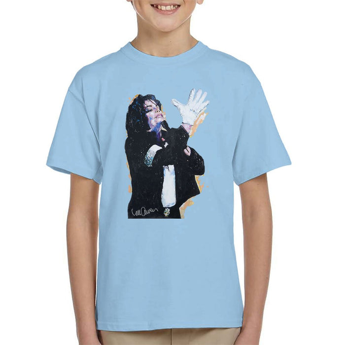 Sidney Maurer Original Portrait Of Michael Jackson White Glove Kids T-Shirt - Kids Boys T-Shirt