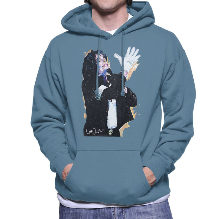 Sidney Maurer Original Portrait Of Michael Jackson White Glove Mens Hooded Sweatshirt - Mens Hooded Sweatshirt