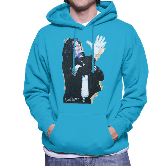 Sidney Maurer Original Portrait Of Michael Jackson White Glove Mens Hooded Sweatshirt - Mens Hooded Sweatshirt