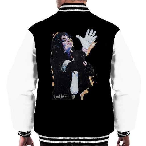 Sidney Maurer Original Portrait Of Michael Jackson White Glove Mens Varsity Jacket - Mens Varsity Jacket