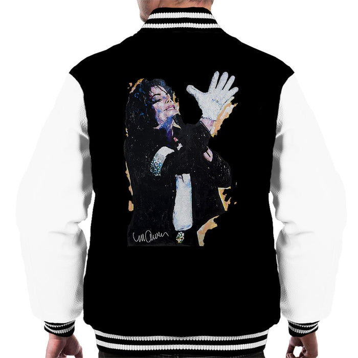Sidney Maurer Original Portrait Of Michael Jackson White Glove Mens Varsity Jacket - Mens Varsity Jacket