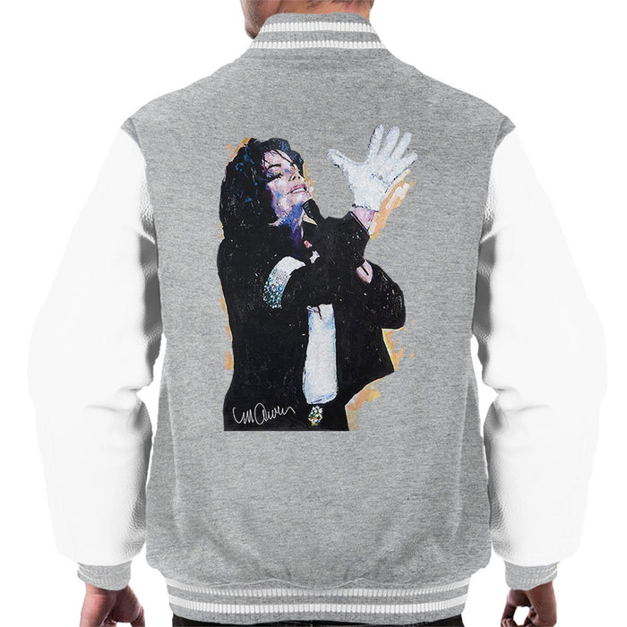 Sidney Maurer Original Portrait Of Michael Jackson White Glove Mens Varsity Jacket - Mens Varsity Jacket