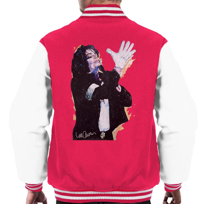 Sidney Maurer Original Portrait Of Michael Jackson White Glove Mens Varsity Jacket - Mens Varsity Jacket