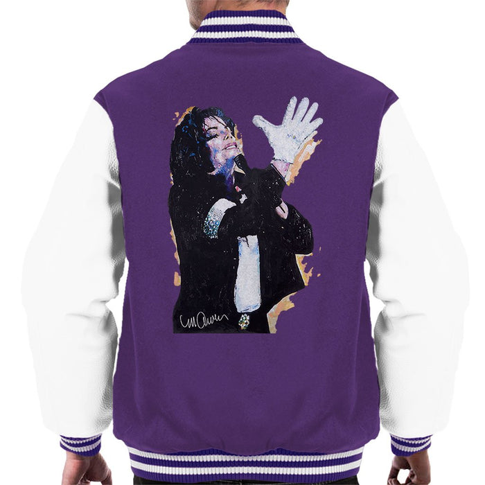 Sidney Maurer Original Portrait Of Michael Jackson White Glove Mens Varsity Jacket - Mens Varsity Jacket