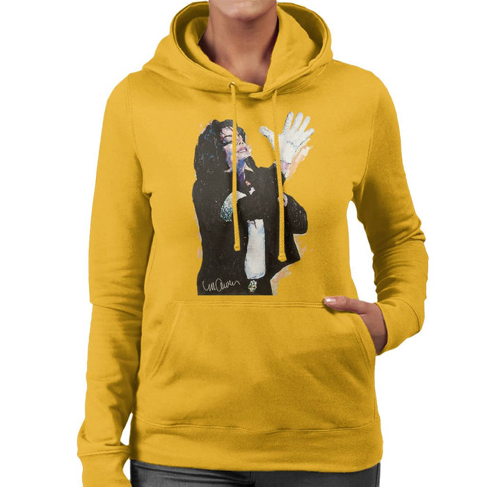 Sidney Maurer Original Portrait Of Michael Jackson White Glove Womens Hooded Sweatshirt - Womens Hooded Sweatshirt