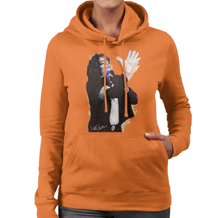 Sidney Maurer Original Portrait Of Michael Jackson White Glove Womens Hooded Sweatshirt - Womens Hooded Sweatshirt