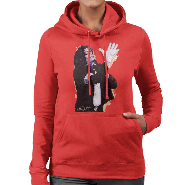Sidney Maurer Original Portrait Of Michael Jackson White Glove Womens Hooded Sweatshirt - Womens Hooded Sweatshirt