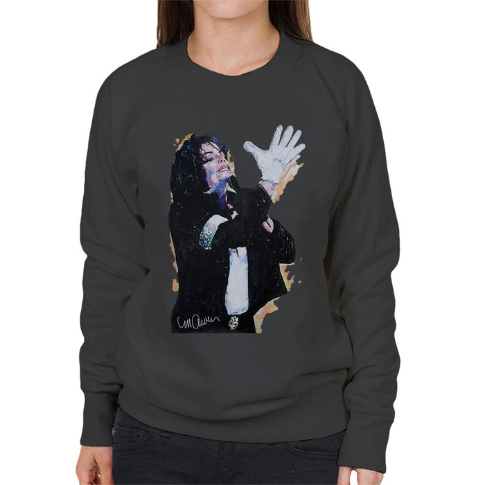 Sidney Maurer Original Portrait Of Michael Jackson White Glove Womens Sweatshirt - Womens Sweatshirt