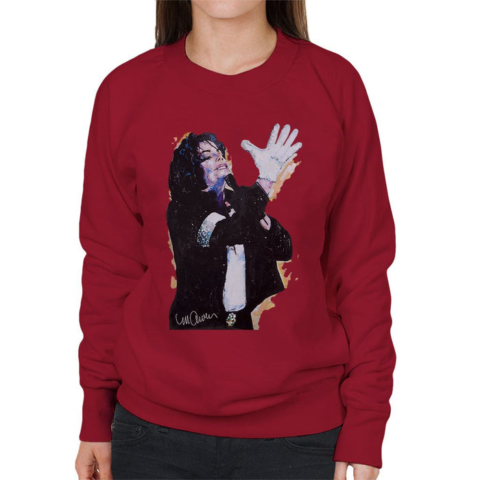 Sidney Maurer Original Portrait Of Michael Jackson White Glove Womens Sweatshirt - Womens Sweatshirt