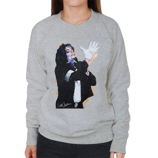 Sidney Maurer Original Portrait Of Michael Jackson White Glove Womens Sweatshirt - Womens Sweatshirt