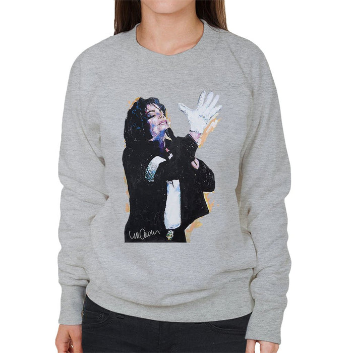 Sidney Maurer Original Portrait Of Michael Jackson White Glove Womens Sweatshirt - Womens Sweatshirt