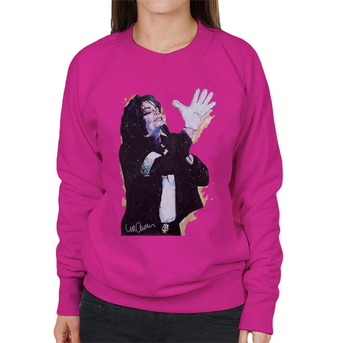 Sidney Maurer Original Portrait Of Michael Jackson White Glove Womens Sweatshirt - Womens Sweatshirt