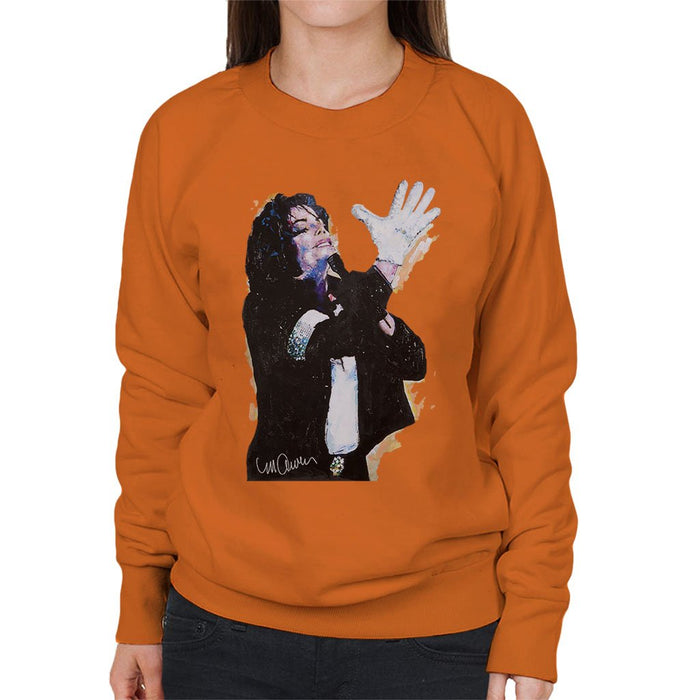 Sidney Maurer Original Portrait Of Michael Jackson White Glove Womens Sweatshirt - Womens Sweatshirt