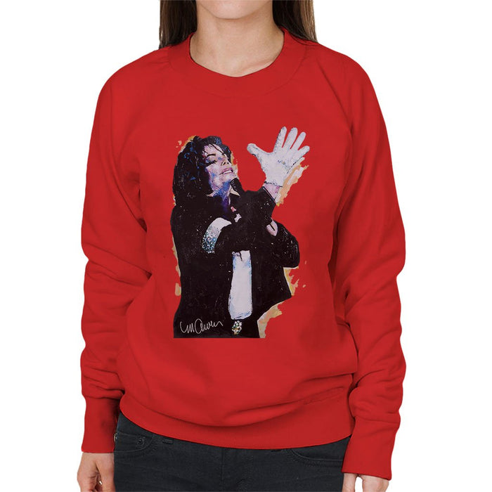 Sidney Maurer Original Portrait Of Michael Jackson White Glove Womens Sweatshirt - Womens Sweatshirt