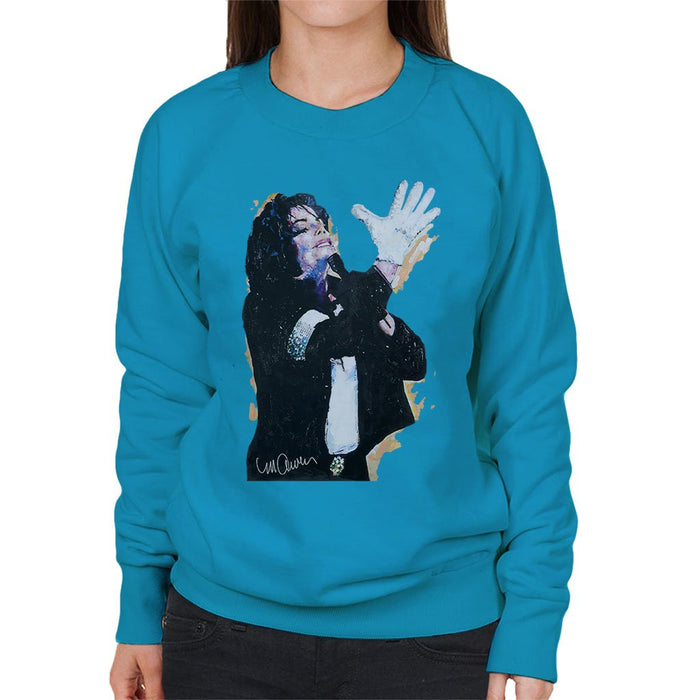 Sidney Maurer Original Portrait Of Michael Jackson White Glove Womens Sweatshirt - Womens Sweatshirt