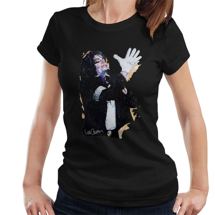 Sidney Maurer Original Portrait Of Michael Jackson White Glove Womens T-Shirt - Womens T-Shirt