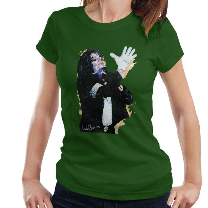 Sidney Maurer Original Portrait Of Michael Jackson White Glove Womens T-Shirt - Womens T-Shirt