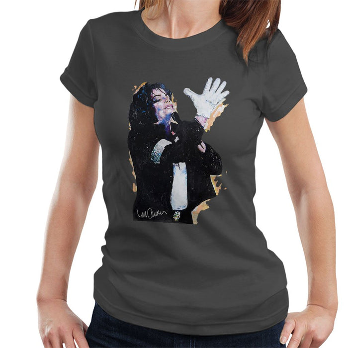 Sidney Maurer Original Portrait Of Michael Jackson White Glove Womens T-Shirt - Womens T-Shirt