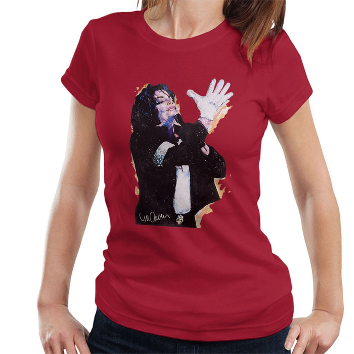Sidney Maurer Original Portrait Of Michael Jackson White Glove Womens T-Shirt - Womens T-Shirt