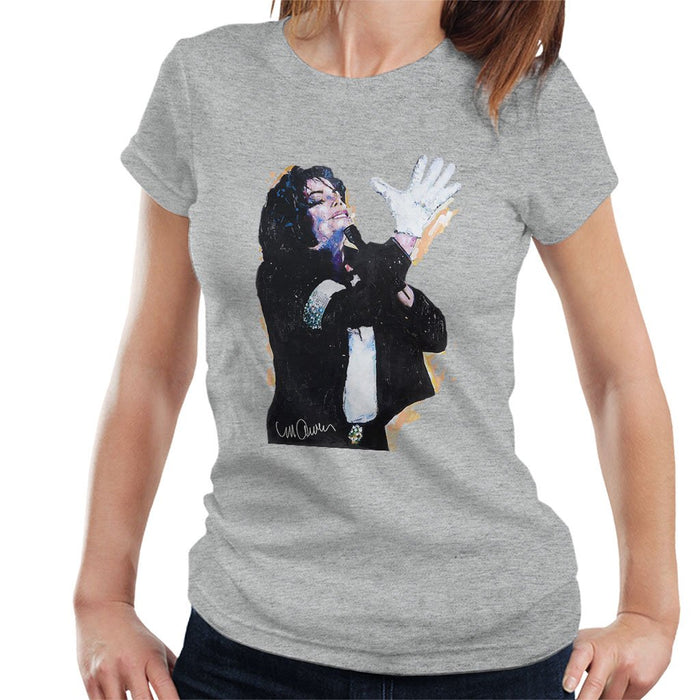 Sidney Maurer Original Portrait Of Michael Jackson White Glove Womens T-Shirt - Womens T-Shirt