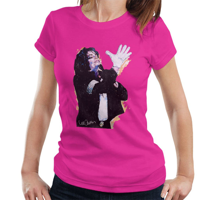 Sidney Maurer Original Portrait Of Michael Jackson White Glove Womens T-Shirt - Womens T-Shirt