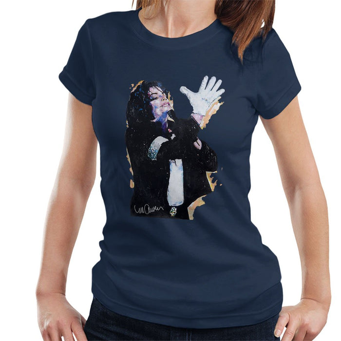 Sidney Maurer Original Portrait Of Michael Jackson White Glove Womens T-Shirt - Womens T-Shirt