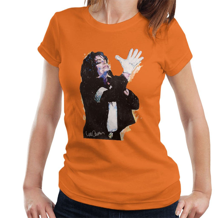 Sidney Maurer Original Portrait Of Michael Jackson White Glove Womens T-Shirt - Womens T-Shirt