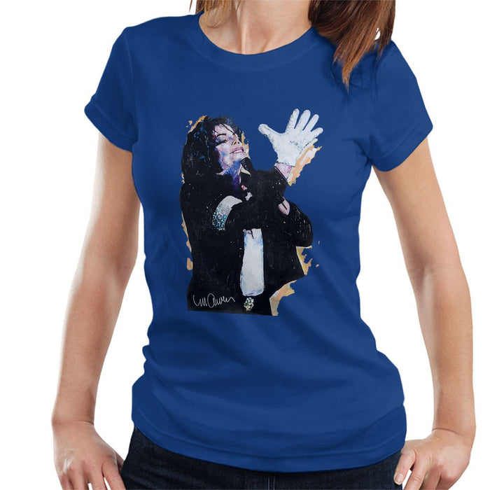 Sidney Maurer Original Portrait Of Michael Jackson White Glove Womens T-Shirt - Womens T-Shirt