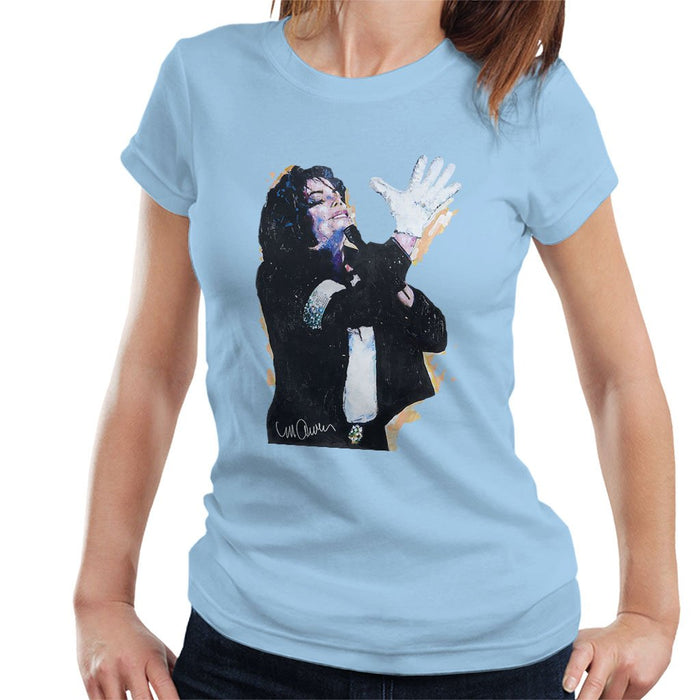 Sidney Maurer Original Portrait Of Michael Jackson White Glove Womens T-Shirt - Womens T-Shirt