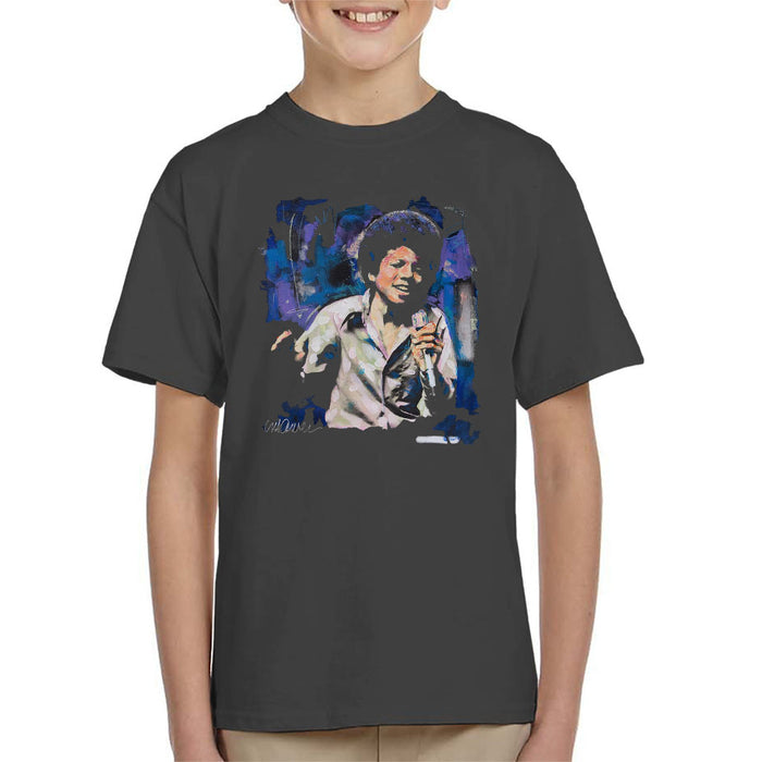 Sidney Maurer Original Portrait Of Young Michael Jackson Kid's T-Shirt
