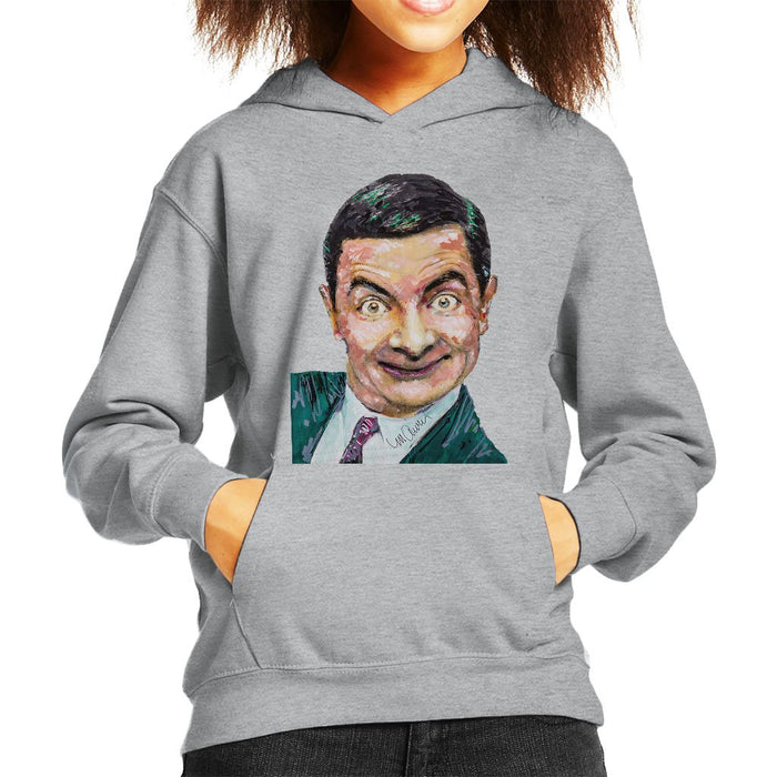 Sidney Maurer Original Portrait Of Mr Bean Rowan Atkinson Kids Hooded Sweatshirt - Kids Boys Hooded Sweatshirt