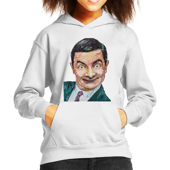 Sidney Maurer Original Portrait Of Mr Bean Rowan Atkinson Kids Hooded Sweatshirt - Kids Boys Hooded Sweatshirt