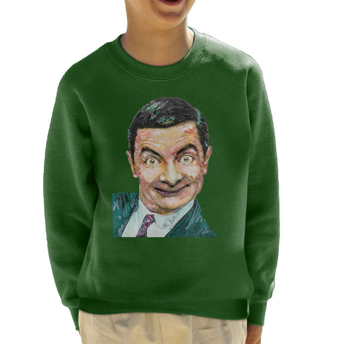 Sidney Maurer Original Portrait Of Mr Bean Rowan Atkinson Kids Sweatshirt - Kids Boys Sweatshirt