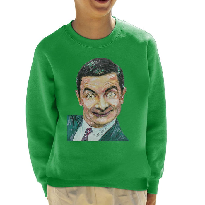 Sidney Maurer Original Portrait Of Mr Bean Rowan Atkinson Kids Sweatshirt - Kids Boys Sweatshirt