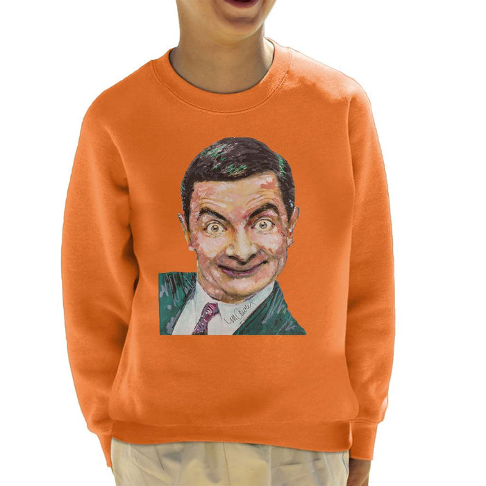 Sidney Maurer Original Portrait Of Mr Bean Rowan Atkinson Kids Sweatshirt - Kids Boys Sweatshirt