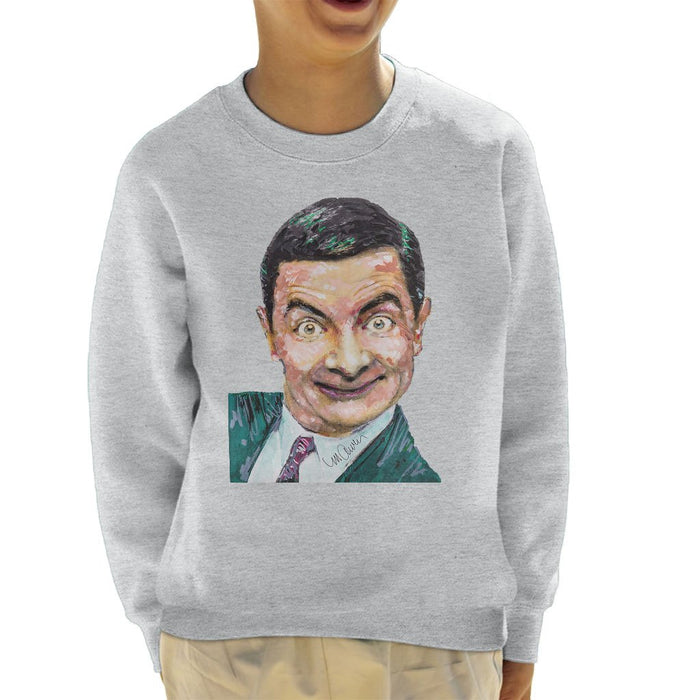 Sidney Maurer Original Portrait Of Mr Bean Rowan Atkinson Kids Sweatshirt - Kids Boys Sweatshirt