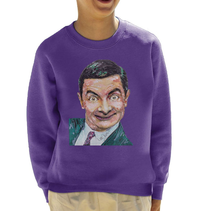 Sidney Maurer Original Portrait Of Mr Bean Rowan Atkinson Kids Sweatshirt - Kids Boys Sweatshirt