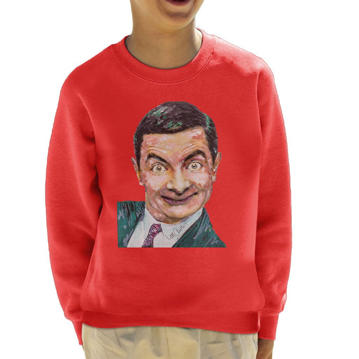 Sidney Maurer Original Portrait Of Mr Bean Rowan Atkinson Kids Sweatshirt - Kids Boys Sweatshirt