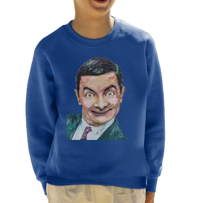Sidney Maurer Original Portrait Of Mr Bean Rowan Atkinson Kids Sweatshirt - Kids Boys Sweatshirt