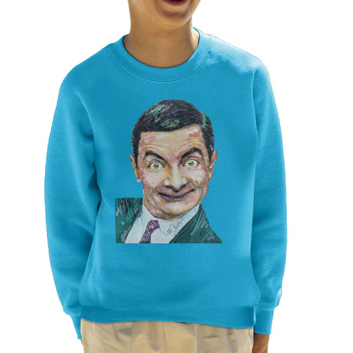 Sidney Maurer Original Portrait Of Mr Bean Rowan Atkinson Kids Sweatshirt - Kids Boys Sweatshirt