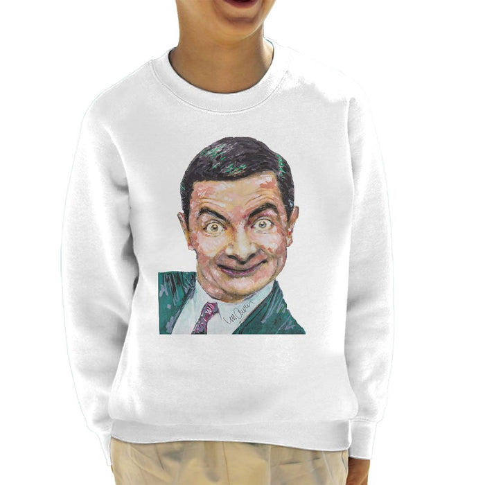 Sidney Maurer Original Portrait Of Mr Bean Rowan Atkinson Kids Sweatshirt - Kids Boys Sweatshirt