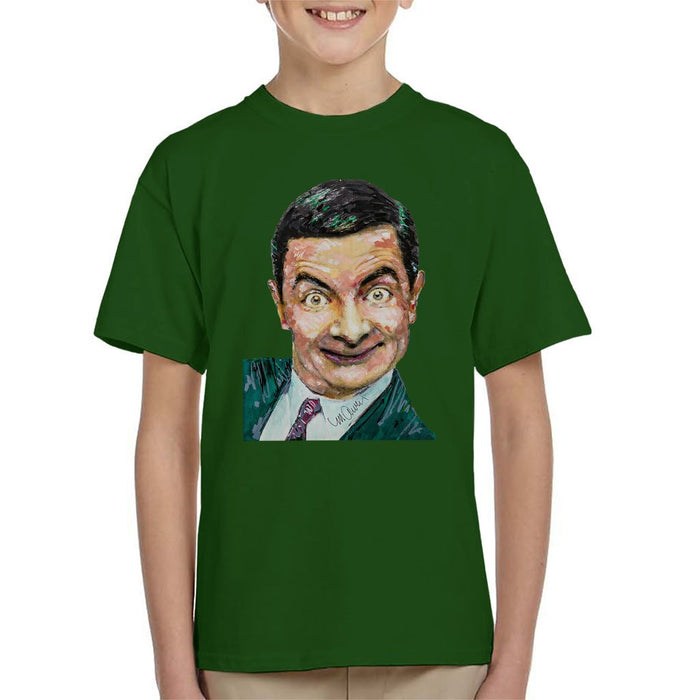 Sidney Maurer Original Portrait Of Mr Bean Rowan Atkinson Kids T-Shirt - Kids Boys T-Shirt