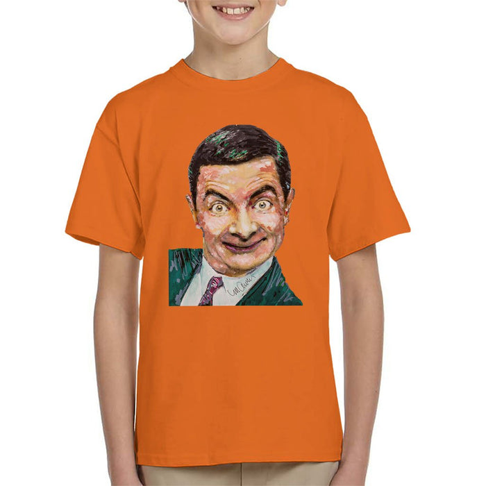 Sidney Maurer Original Portrait Of Mr Bean Rowan Atkinson Kids T-Shirt - Kids Boys T-Shirt