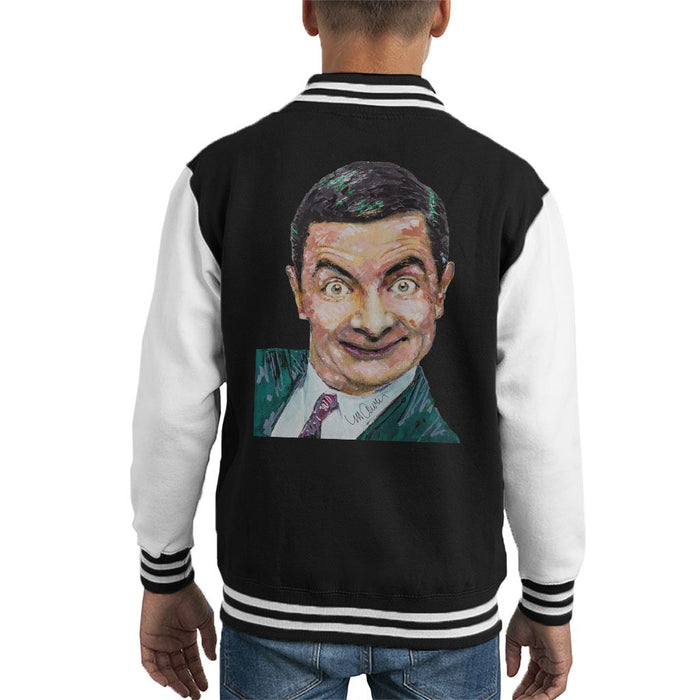 Sidney Maurer Original Portrait Of Mr Bean Rowan Atkinson Kids Varsity Jacket - Kids Boys Varsity Jacket