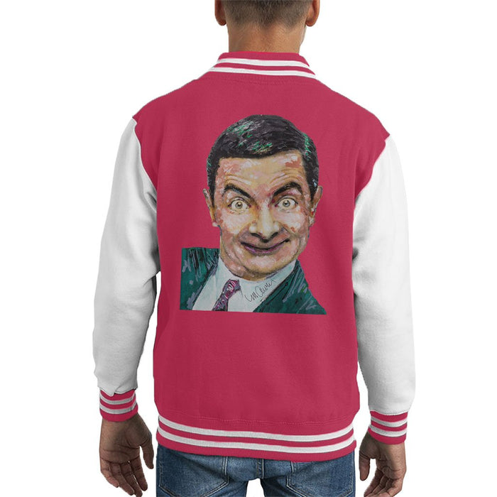 Sidney Maurer Original Portrait Of Mr Bean Rowan Atkinson Kids Varsity Jacket - Kids Boys Varsity Jacket