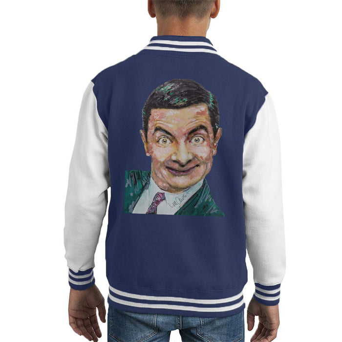 Sidney Maurer Original Portrait Of Mr Bean Rowan Atkinson Kids Varsity Jacket - Kids Boys Varsity Jacket