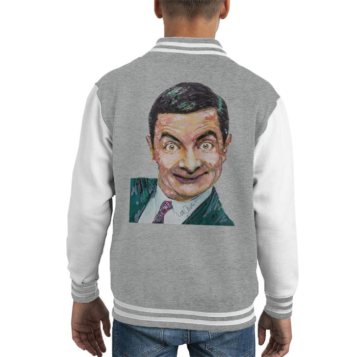 Sidney Maurer Original Portrait Of Mr Bean Rowan Atkinson Kids Varsity Jacket - Kids Boys Varsity Jacket