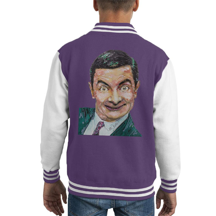 Sidney Maurer Original Portrait Of Mr Bean Rowan Atkinson Kids Varsity Jacket - Kids Boys Varsity Jacket
