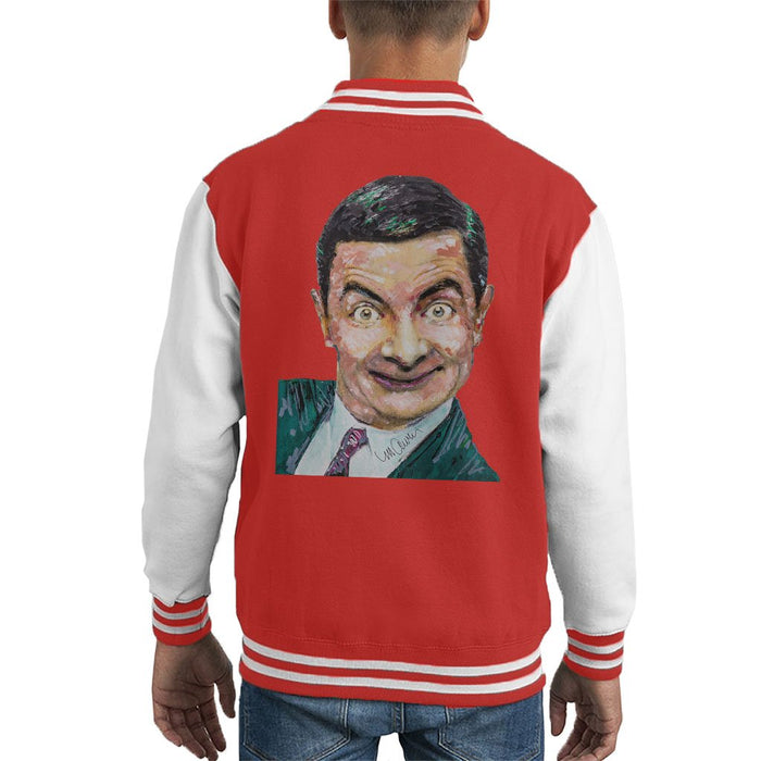 Sidney Maurer Original Portrait Of Mr Bean Rowan Atkinson Kids Varsity Jacket - Kids Boys Varsity Jacket