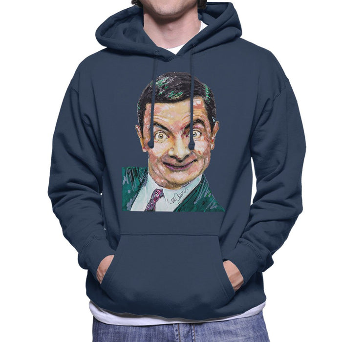 Sidney Maurer Original Portrait Of Mr Bean Rowan Atkinson Mens Hooded Sweatshirt - Mens Hooded Sweatshirt